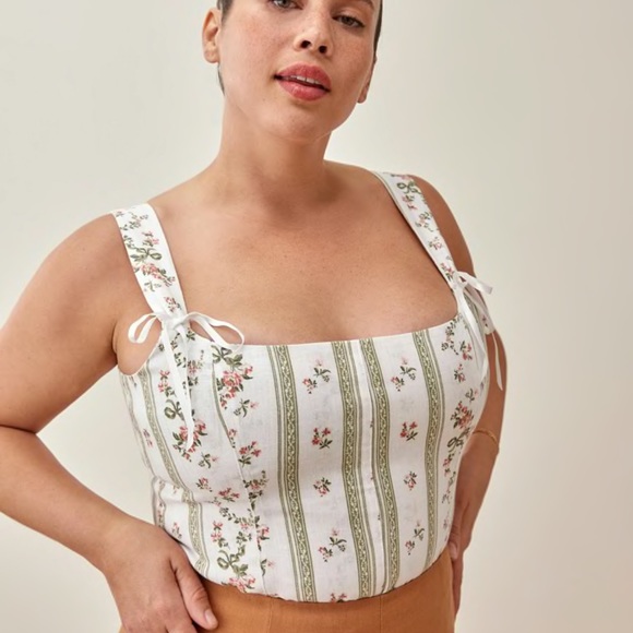 Bnwt Reformation Minton Linen Top 